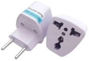 Adaptador Tomada 2 Pinos Redondo Universal 10A Branco/Cinza Unidade