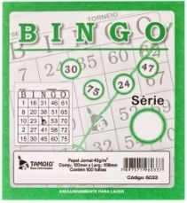 Bloco Bingo Verde Jornal com 100 Folhas