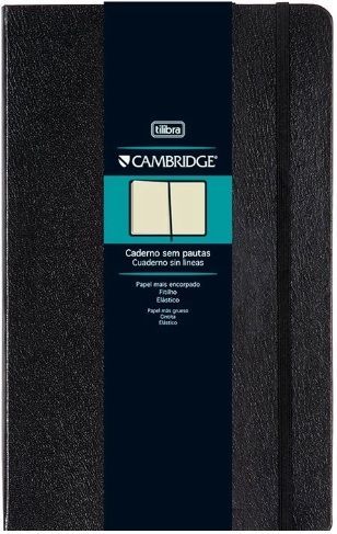 Caderno de Anotações Capa Dura Costurado 80 folhas sem pauta Fitto G Cambridge Tilibra