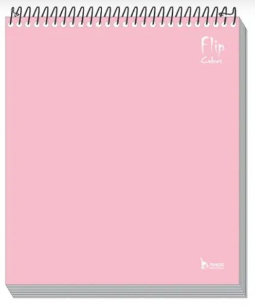 Caderno Espiral Capa Dura Flip 80 Folhas Tamoio Rosa