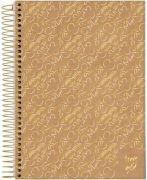 Caderno Universitário Espiral Capa Dura 160 Folhas Kraft Gold Jandaia  *Capas Sortidas* *Unidade*