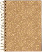 Caderno Universitário Espiral Capa Dura 80 Folhas Kraft Gold Jandaia *Capas Sortidas* *Unidade*