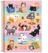 Caderno Universitário Espiral Capa Dura 80 Folhas Purrfect Cats Tilibra *Capas Sortidas* *Unidade*