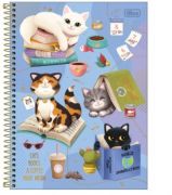 Caderno Universitário Espiral Capa Dura 80 Folhas Purrfect Cats Tilibra *Capas Sortidas* *Unidade*