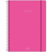 Caderno Universitário Espiral Capa Dura 80 Folhas Neon Rosa Tilibra