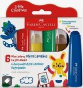 Caneta Hidrográfica Com 06 Unidades Extra Jumbo Little Creatives Faber-Castell