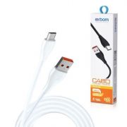 Carregador Cabo USB x Micro USB "V8" 2.4A 1 metro Branco Exbom