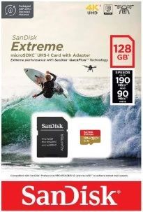 Cartão de Memória Micro SD Extreme Class V30 A2 128GB. SDSQXAA-128G-GN6AA com Adaptador Sandisk