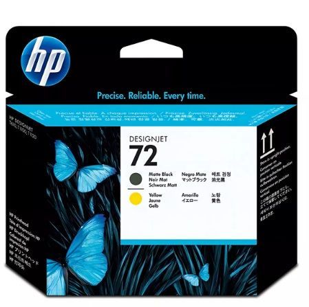 Cartucho HP 72 Original C9384-A Amarelo e Preto Fosco