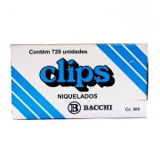 Clips Niquelado nº 2/0 com 720 unidades Bacchi