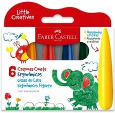 Giz de Cera Faber-Castell com 06 unidades Foguete Little Creatives