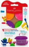 Massa para Modelar Little Creatives Neon 4 unidades + Acessorios 370845 Faber-Castell