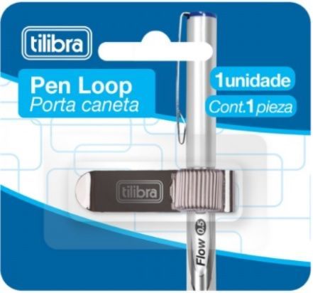 Porta Caneta Pen Loop Clip Prata Tilibra