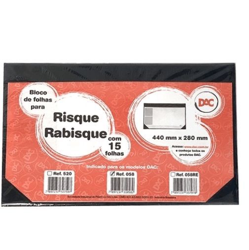 Risque Rabisque 440mm x 280mm com Capa Protetora + 15 folhas Ref.058 DAC