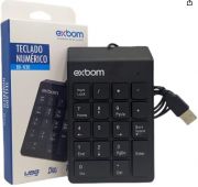 Teclado com Fio Númerico Exbom BK-N30 USB Preto